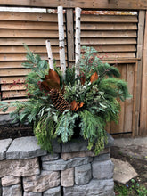 Load image into Gallery viewer, Winter Planter with Birch Poles
